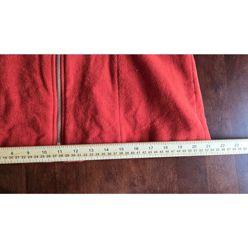 Vroom & Dreesmann Classics Burnt Orange Wool Zip Up Jacket Pointed Collar Sz 40 - Picture 6 of 8
